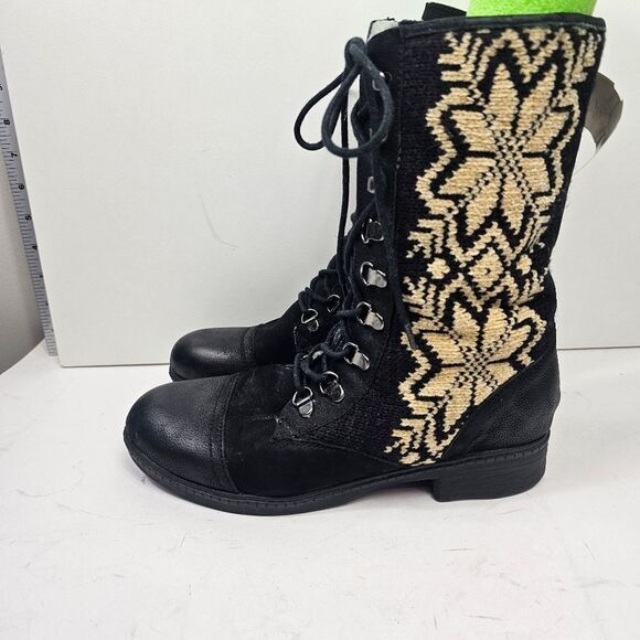 Kelsi Dagger Ilya Combat Leather and Embroidered Boots Size 8 - Picture 3 of 9
